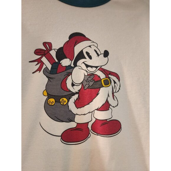 Hanna Andersson + Disney Santa Mickey Mouse Pajamas Mens L Long John Flannel - Picture 3 of 15